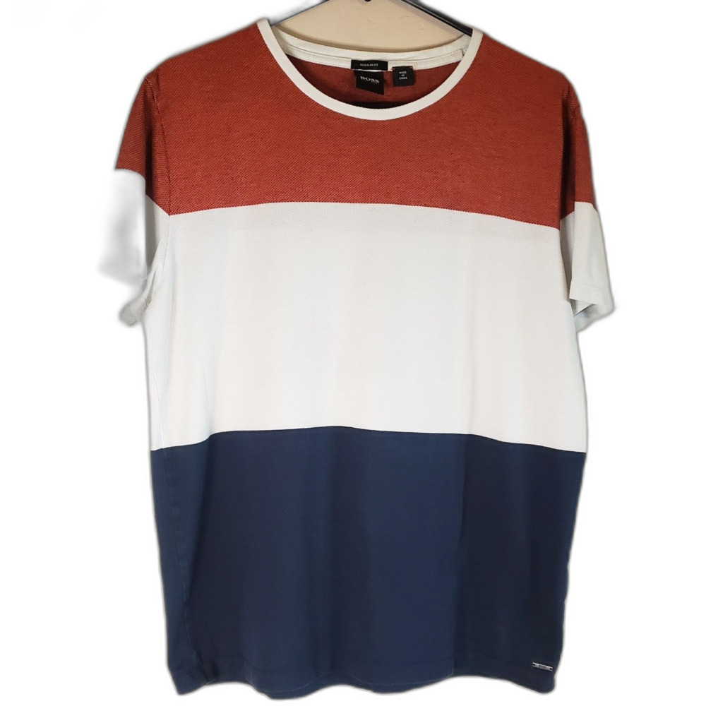 Hugo Boss Shirt Mens XL Colorblock Sporty Chic Luxury Elevated Casual Preppy Top